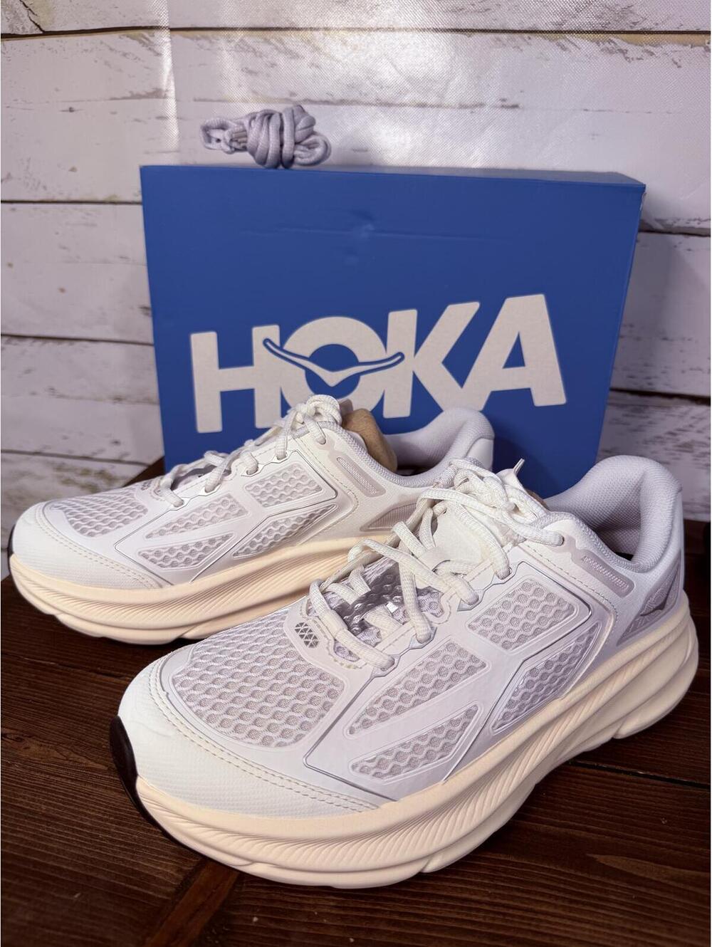Hoka U Clifton One 9 Frost Cosmic Gray Size 9 Women/8 Men NIB